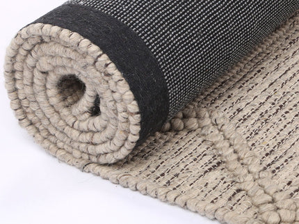 Goa Aztec Wool Blend Ash Rug (No Tassel)