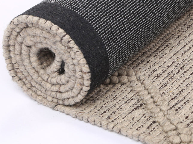 Goa Aztec Wool Blend Ash Rug (No Tassel)