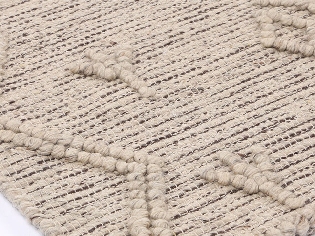 Goa Aztec Wool Blend Ash Rug (No Tassel)