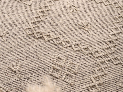 Goa Aztec Wool Blend Ash Rug (No Tassel)