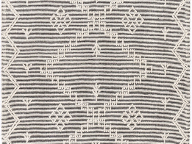Goa Aztec Wool Blend Cream Rug (No Tassel)