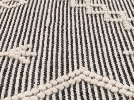 Goa Aztec Wool Blend Cream Rug (No Tassel)