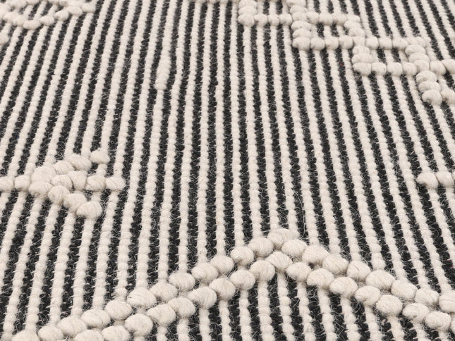 Goa Aztec Wool Blend Cream Rug (No Tassel)