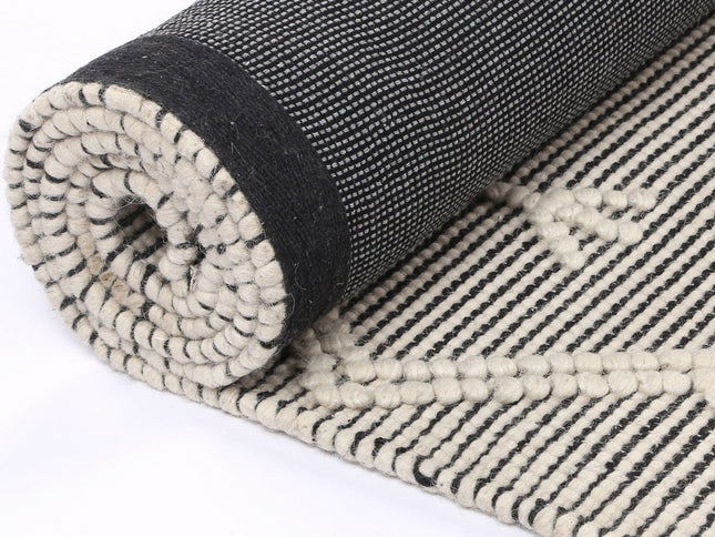 Goa Aztec Wool Blend Cream Rug (No Tassel)