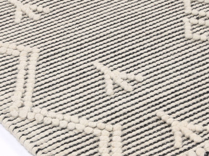 Goa Aztec Wool Blend Cream Rug (No Tassel)