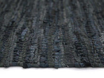 Gypsy Grey Leather Chindi Rug