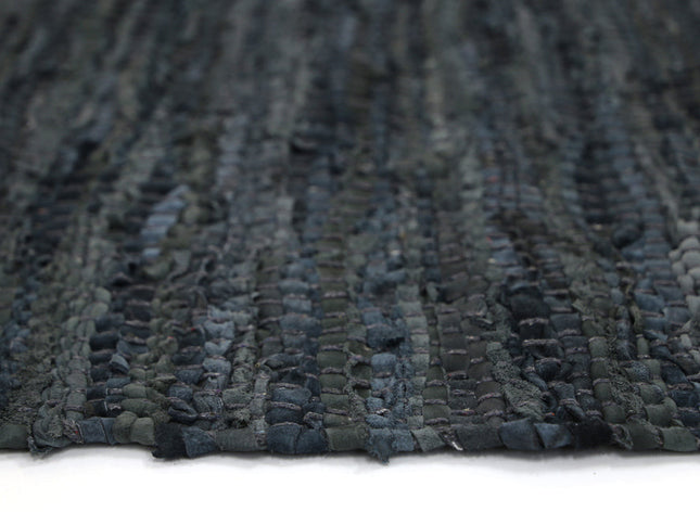 Gypsy Grey Leather Chindi Rug