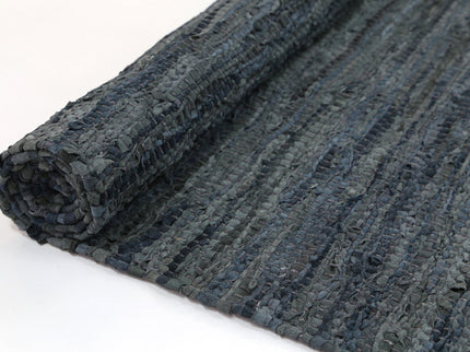 Gypsy Grey Leather Chindi Rug