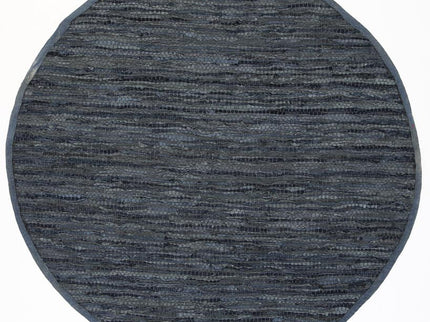 Gypsy Grey Leather Chindi Round Rug