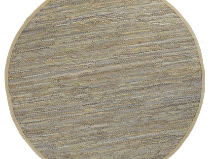 Gypsy Sage Leather Chindi Round Rug