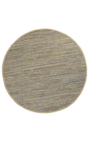 Gypsy Sage Leather Chindi Round Rug