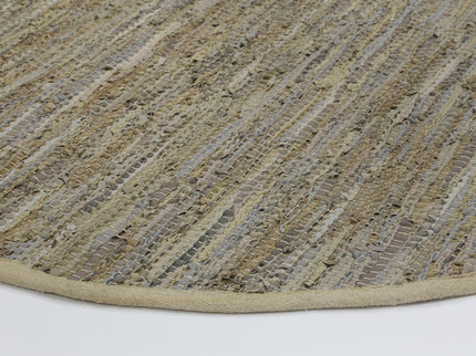 Gypsy Sage Leather Chindi Round Rug