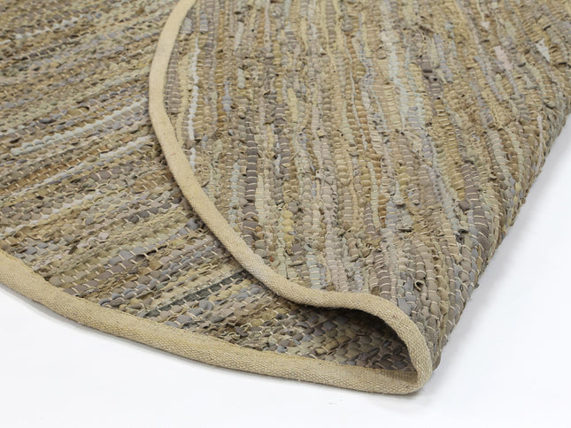 Gypsy Sage Leather Chindi Round Rug