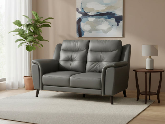 Georgia 2 Seater - Gunmetal (Leather)
