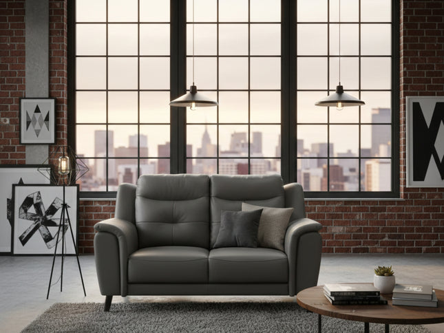 Georgia 2 Seater - Gunmetal (Leather)
