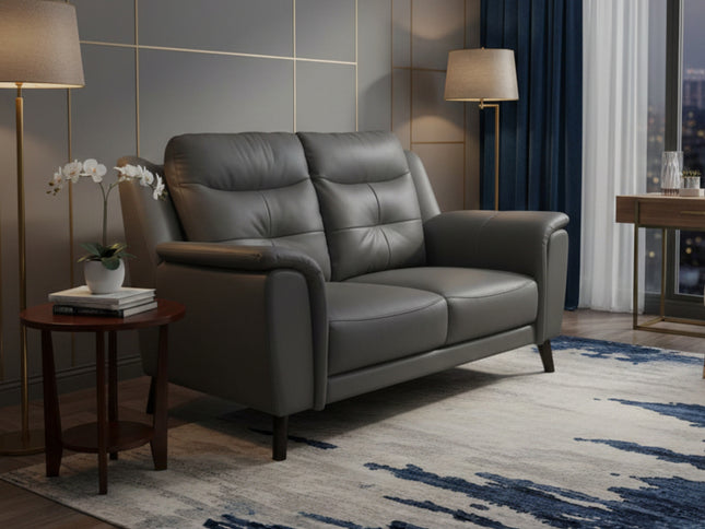 Georgia 2 Seater - Gunmetal (Leather)