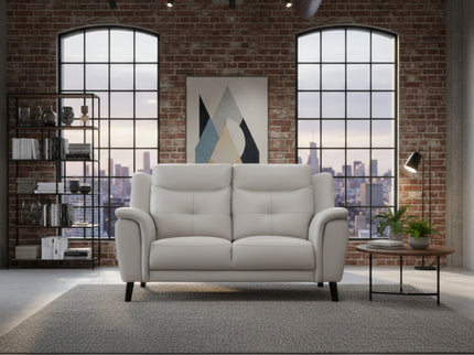 Georgia 2 Seater - Silver (Leather)