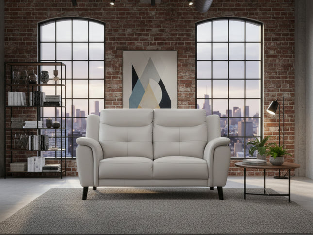 Georgia 2 Seater - Silver (Leather)
