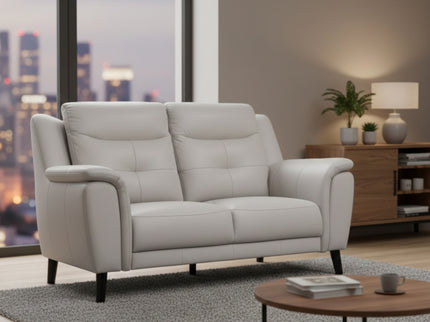 Georgia 2 Seater - Silver (Leather)