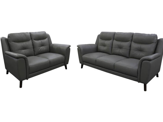 Georgia 3+2 Seater - Gunmetal (Leather)