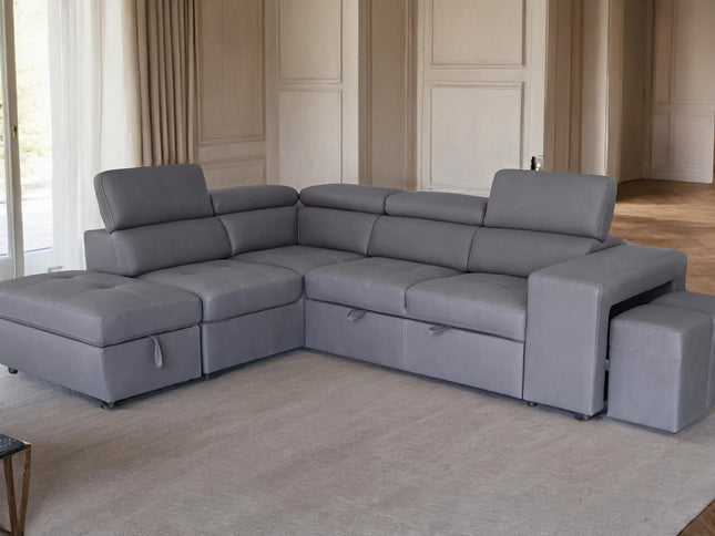 Glebe Left Chaise Sofa Bed - Latte