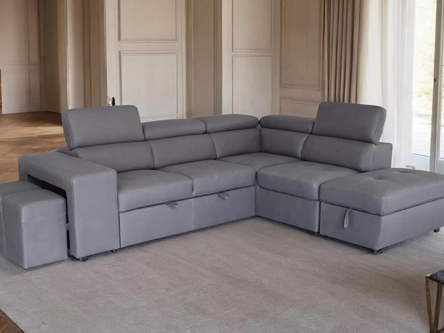 Glebe Right Chaise Sofa Bed - Latte