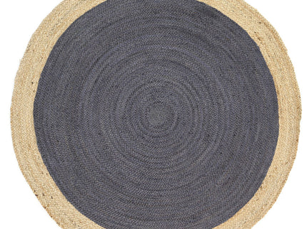 Hampton Centre Grey Jute Round Rug