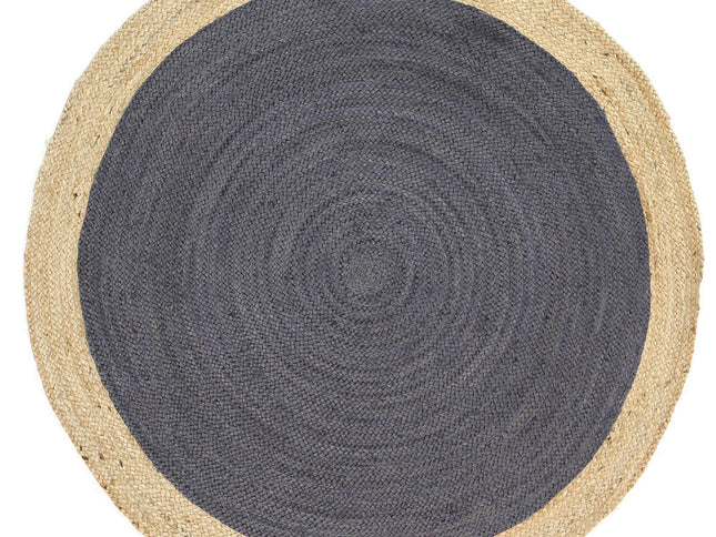 Hampton Centre Grey Jute Round Rug