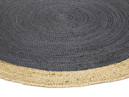 Hampton Centre Grey Jute Round Rug