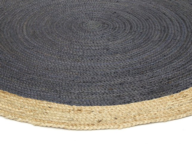 Hampton Centre Grey Jute Round Rug