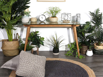 Hampton Centre Grey Jute Round Rug