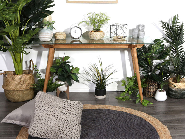 Hampton Centre Grey Jute Round Rug