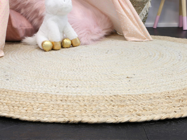 Hampton Centre Pearl Jute Round Rug
