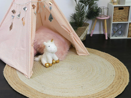 Hampton Centre Pearl Jute Round Rug