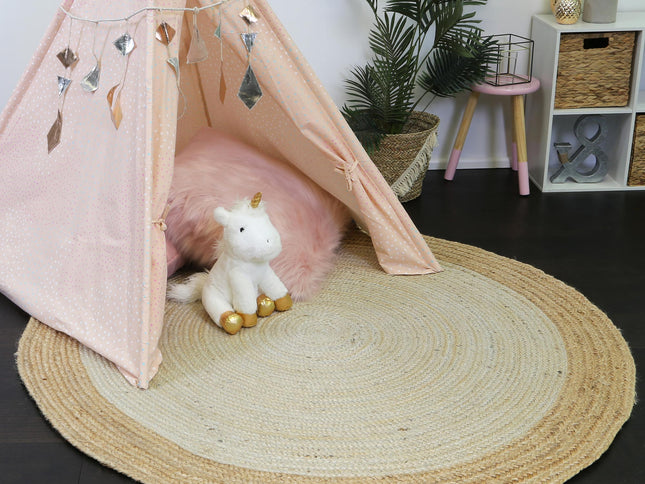 Hampton Centre Pearl Jute Round Rug