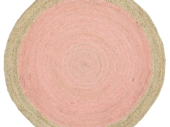 Hampton Centre Pink Jute Round Rug