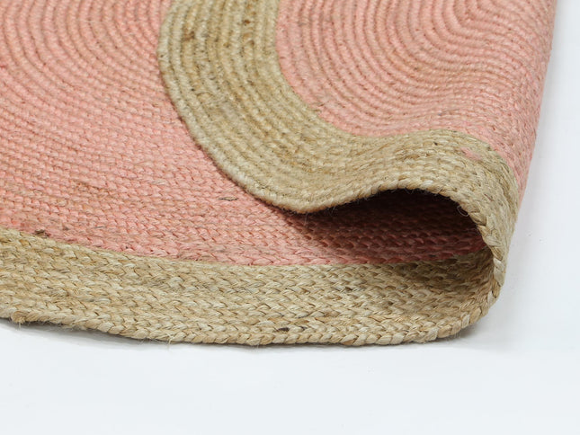 Hampton Centre Pink Jute Round Rug