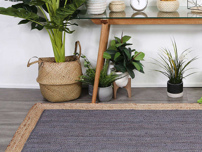 Hampton Centre Grey Jute Rug