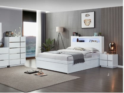Hannah 4 PCE QUEEN TALLBOY SUITE - High Gloss White