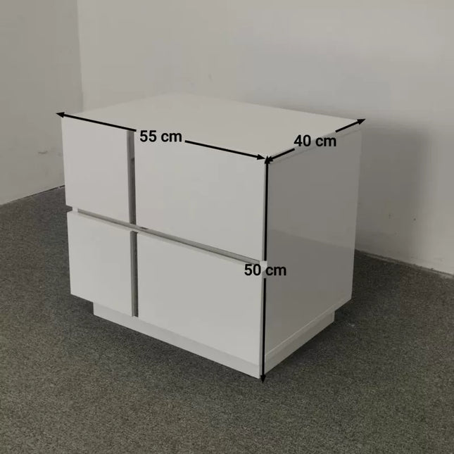 Hannah Bedside - White High Gloss