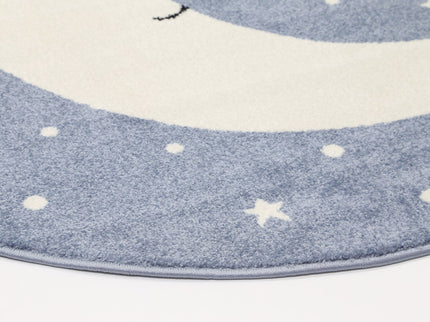 Happy Feet Nodding off to Nod Blue Round Kids Rug
