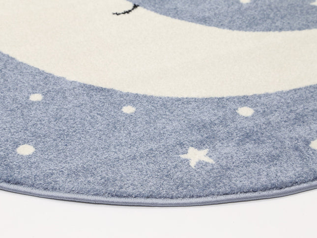 Happy Feet Nodding off to Nod Blue Round Kids Rug