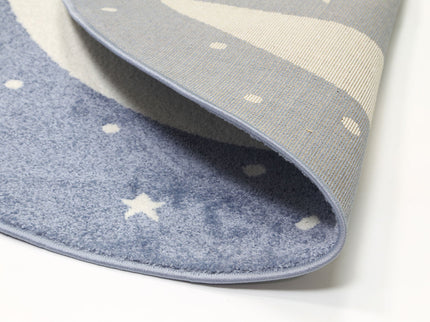 Happy Feet Nodding off to Nod Blue Round Kids Rug
