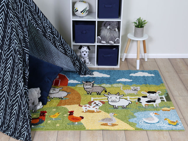 Happy Feet Farmyard Friends Multi Kids Rug