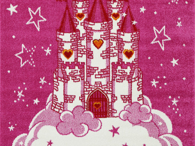 Happy Feet Princess Palace Pink Kids Rug