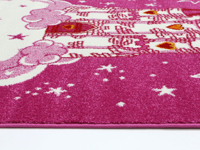 Happy Feet Princess Palace Pink Kids Rug