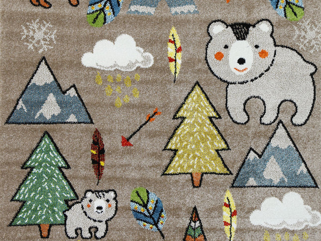 Happy Feet Mini Mountaineers Grey Kids Rug