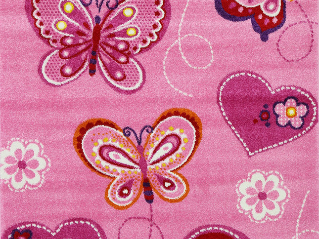 Happy Feet Beautiful Butterflies Pink Kids Rug