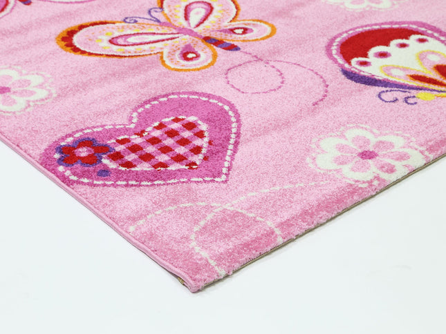 Happy Feet Beautiful Butterflies Pink Kids Rug