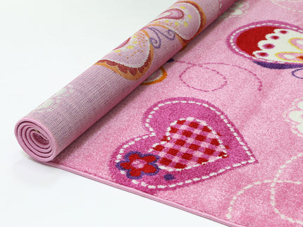 Happy Feet Beautiful Butterflies Pink Kids Rug